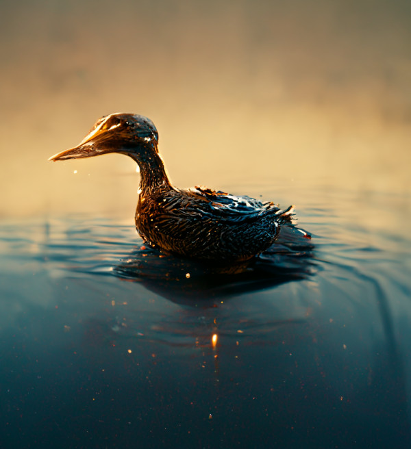 Duck swimming on a pond