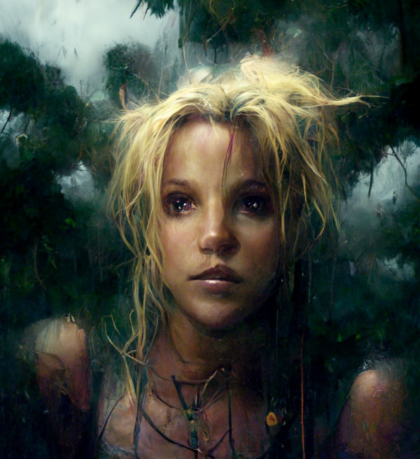 Britney in a treehouse