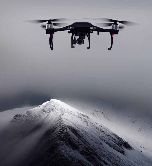 A drone on a mountain top