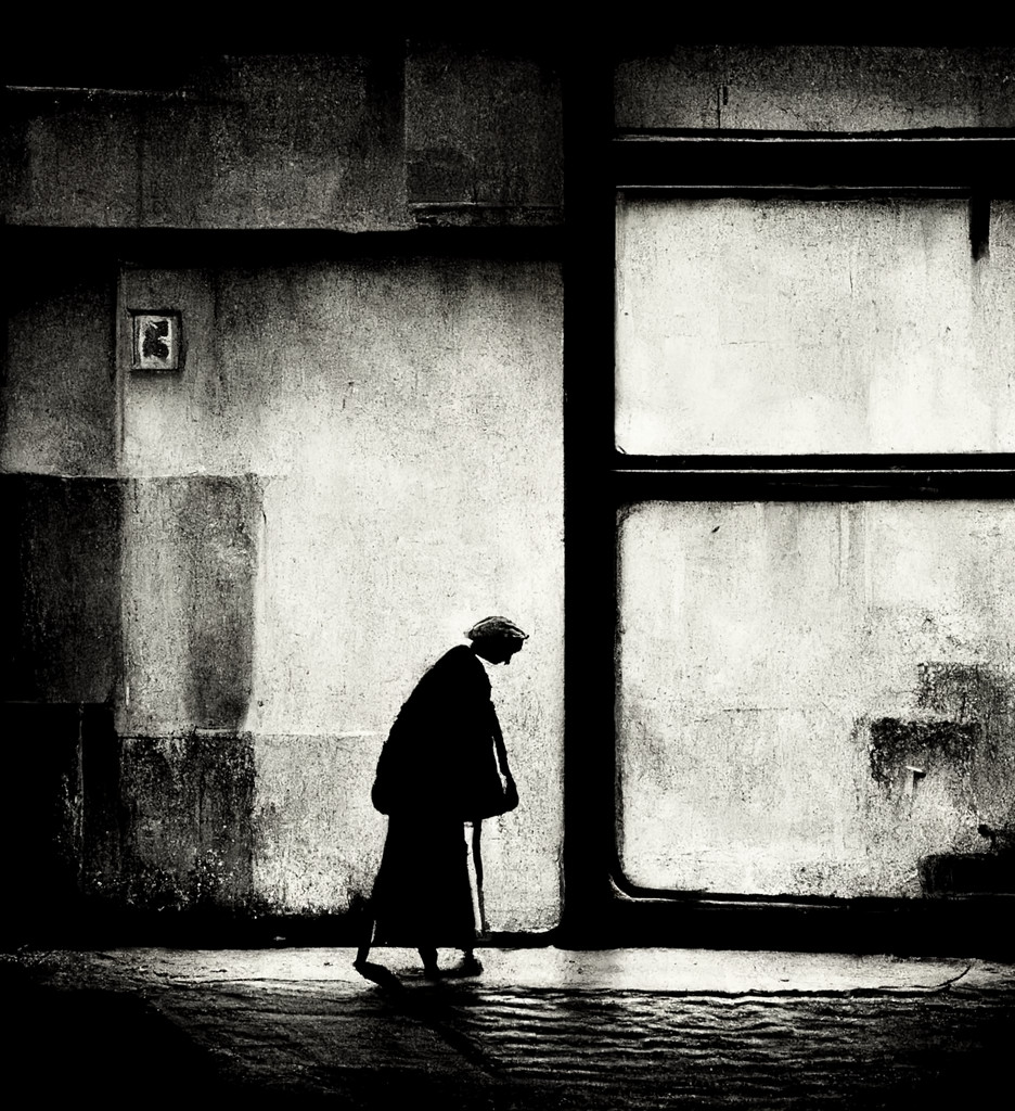 Old and tied woman Old and tied woman