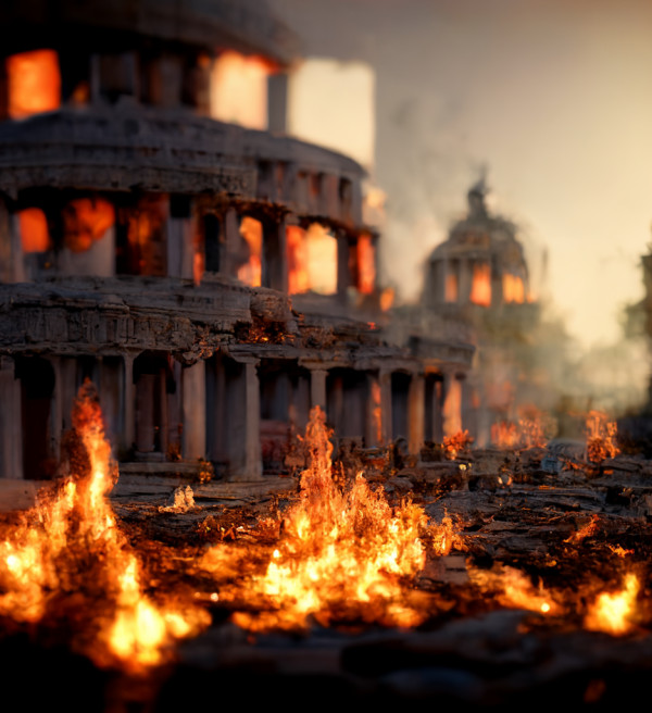 Ancient Rome burning