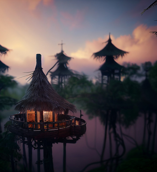 Treehouse on stilts