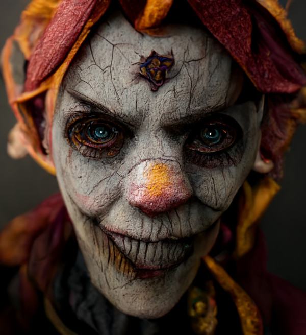 Cracked face clown