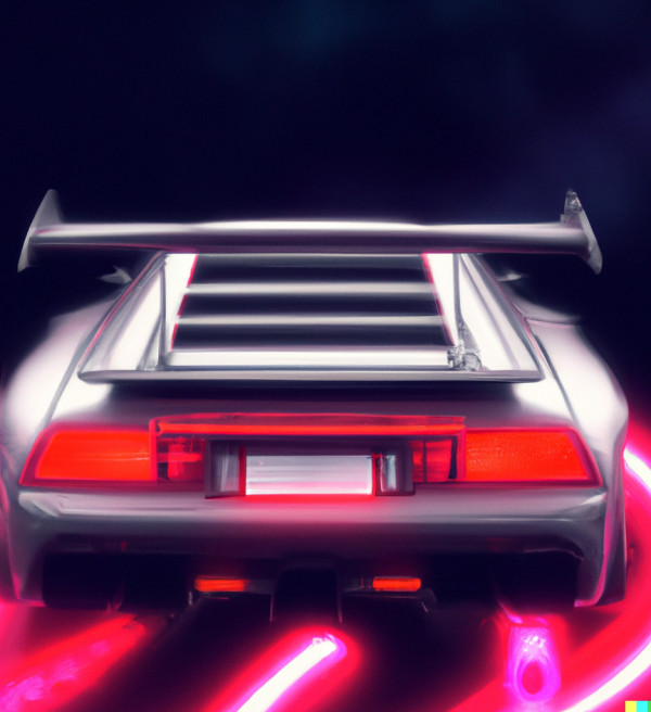 Synthwave sports car