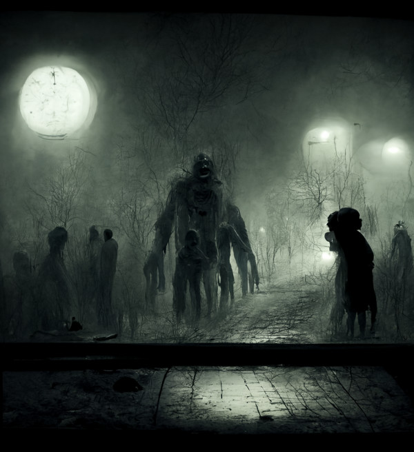 Scary night scene
