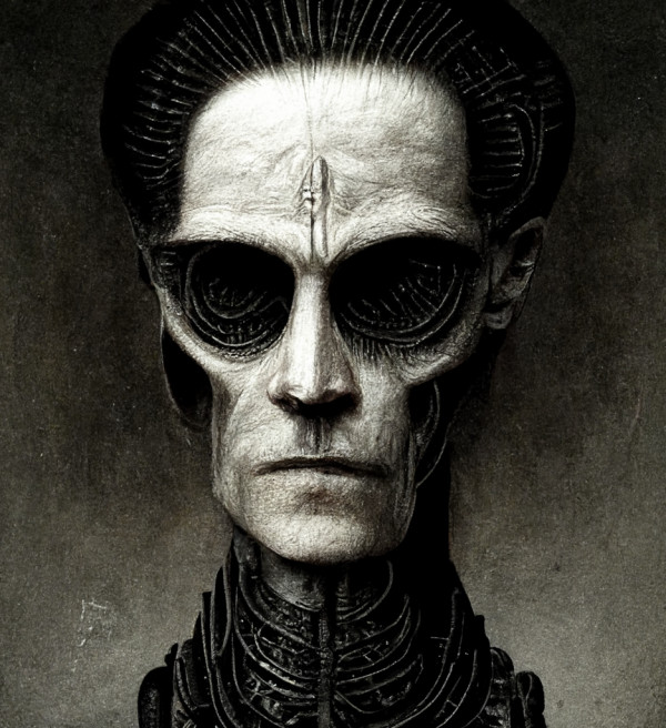 Alien human head
