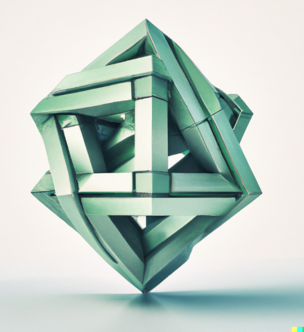 Metallic diamond shape