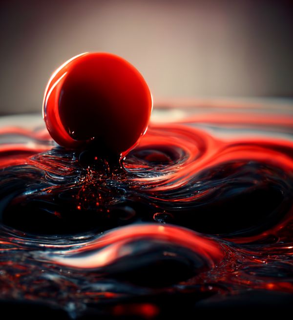 Red blob in red liquid
